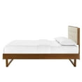 thumbnail image 6 of Platform Bed Frame, Queen Size, Fabric, Wood, Brown Walnut Beige, Modern Contemporary Urban Design, Bedroom Master Guest Suite, 6 of 10