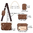 thumbnail image 6 of UTO Small Crossbody Bag for Women PU Leather 3 in 1 Fashion Multipurpose Handbags Shoulder with Coin Pouch(Brown), 6 of 8