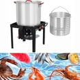 thumbnail image 2 of EastVita 100Qt Outdoor Cooking Shrimp and Crab Boiler Set 110000 BTU Propane Jet Burner (Electronic Ignition), 2 of 8