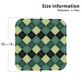 thumbnail image 3 of Disketp Green Squares Funny Coasters,4 Pcs Leather Coasters With Holder, Perfect Housewarming Hostess Gifts,Protect Furniture From Water Marks Scratch And Damage, 3 of 9