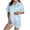 #118-Light Blue, variant on Censtreet Women's Pajamas Set 2 Pieces Cute Print Button Short Sleeve Shirt with Shorts Sleepwear PJs Set