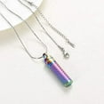 thumbnail image 6 of Cylinder Urn Necklace for Ashes Cremation Cylinder Memorial Stainless Steel Memorial Pendant Openable Pill Case Urn Necklace Perfume Memorial Pendant Locket Charm Pendant, 6 of 7