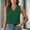 #079-Green, variant on Women's Casual Sleeveless Double Layer Adjustable Camisole, V Neck Flowy Slub Cotton Tank Top, Lightweight Summer Blouse for Beach and Daily Wear Gift