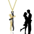 thumbnail image 5 of harmtty Couple Necklace Hugging Figure Statue Love Durable His-and-hers Necklace for Gift,Silver, 5 of 8