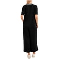 thumbnail image 4 of Summer Women Short Sleeve Button Down Casual Loose Wide Leg One Piece Jumpsuit, 4 of 6