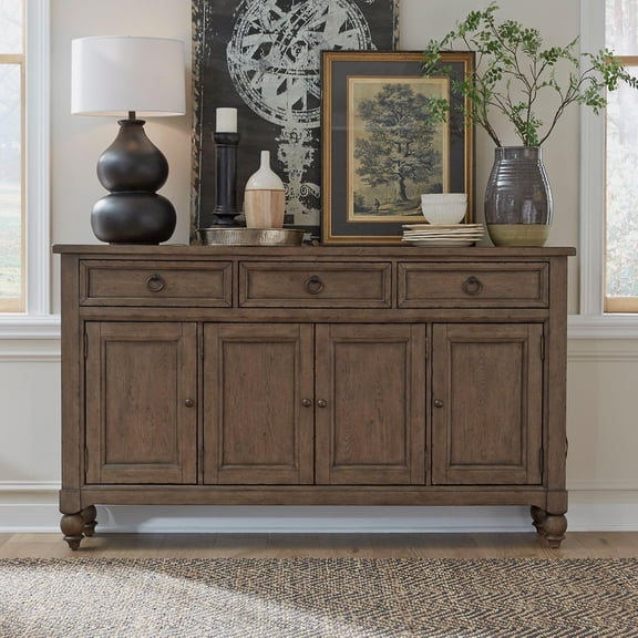 Pemberly Row Contemporary Farmhouse Hall Buffet - Dusty Taupe