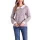 thumbnail image 1 of Blusa de cuello redondo de manga larga de tweed INSPIRE CHIC para mujer en color rosa S, 1 of 1