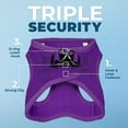thumbnail image 3 of Voyager Step-In Air All Weather Mesh Harness & Reflective Dog Leash Combo w/ Neoprene Handle 5ft , For Small to Large Breed Dogs Cute & Heavy Duty, Best Pet Supplies- Purple Purple Trim, XL, 3 of 10