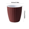 thumbnail image 3 of Large Round Faux Rattan Plastic Planter, Woven-Texture Flower Pot, Lightweight Greenery Container for Indoor Outdoor Patio Porch Living Room and Garden, 3 of 6