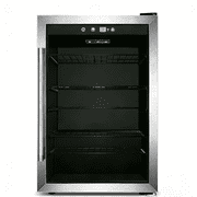 Auseo 150 Can Beverage Refrigerator Cooler with Stainless Steel Frame,Drink Fridge with Glass Door & Handle for Home