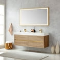 thumbnail image 3 of Palencia 60" Double Sink Wall-Mount Floating Wood Bathroom Vanity No Mirror, 3 of 14