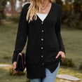 thumbnail image 4 of Cardigan Sweaters for Women Lightweight Open Front Long Sweater Plus Size Knit Casual Fall Outfits with Pocket, 4 of 5