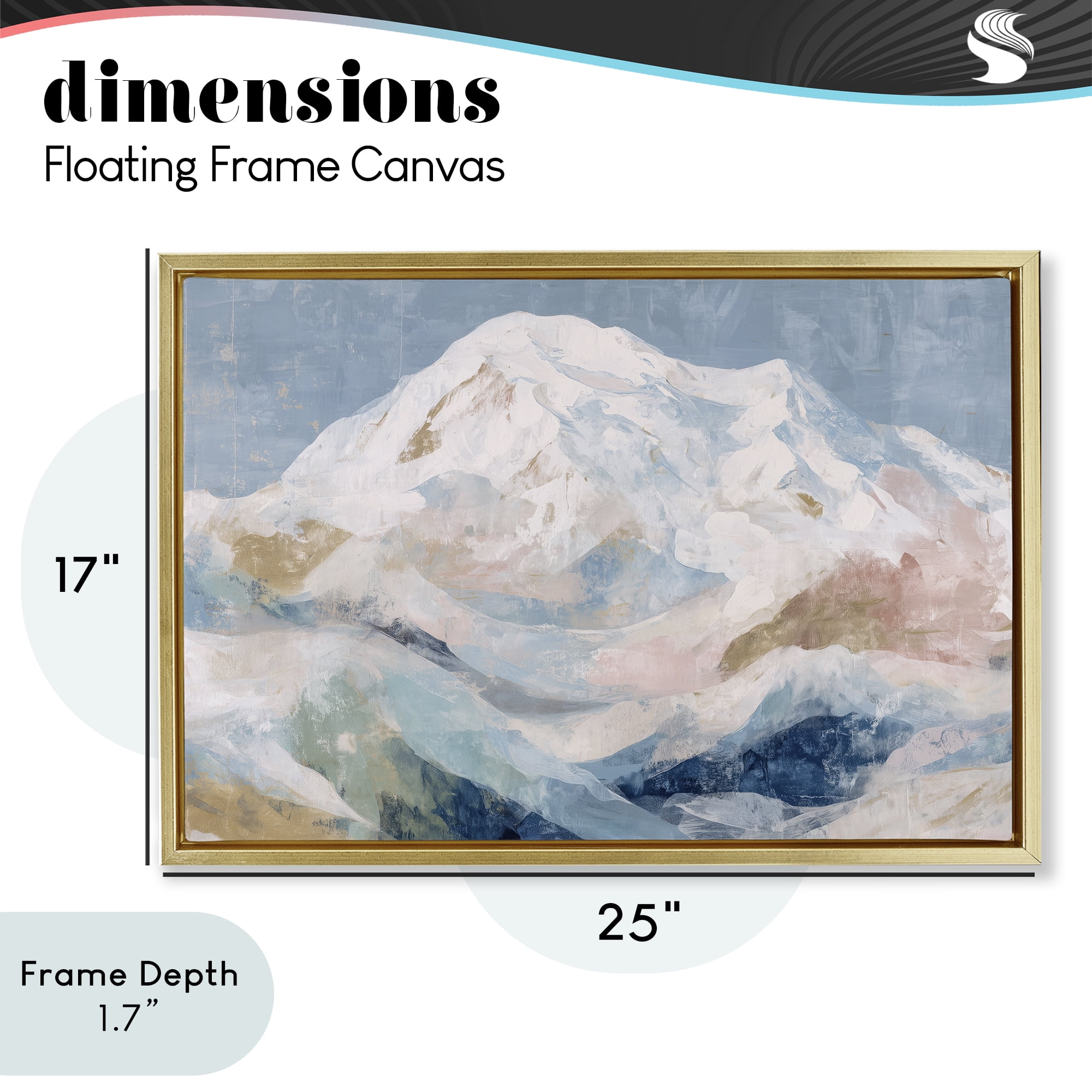Stupell Industries Icy Mountain Range at Dusk Gold Framed Floater Canvas Wall Art, design by Chromatic Storm Studio