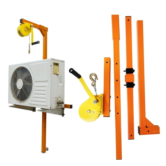 Air Conditioner Lifting Crane, 1500 LBS Air Conditioner Lifting Tool, Outdoor AC Installation Lift with Manual Winch for Warehouse Industrial