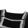 thumbnail image 4 of Lace Patchwork Fall Tops for Women  Square Neck 3/4 Sleeve T-shirt, 4 of 9