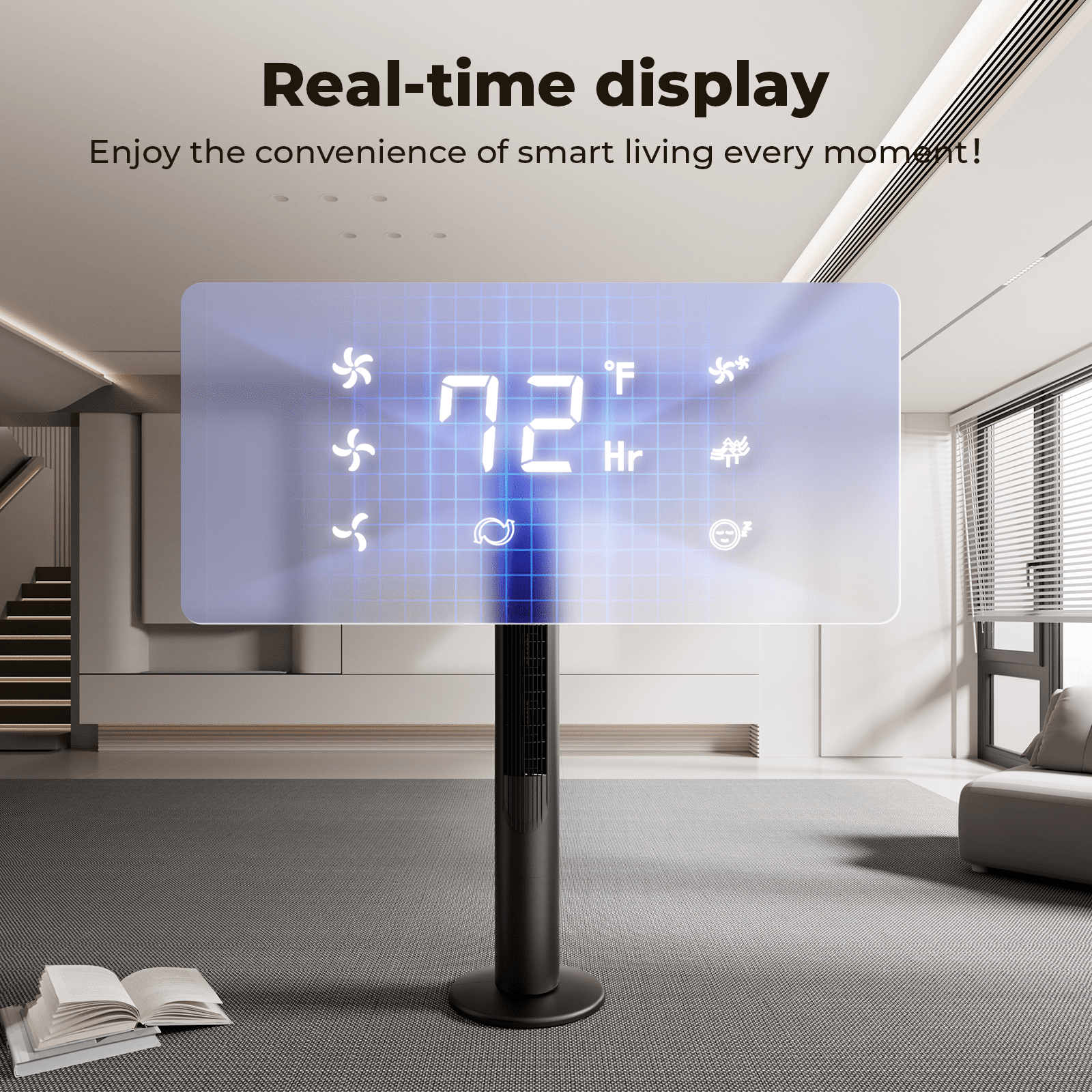 41" Tower Fan with Remote, 90° Oscillating Fans with 3 Speeds, 3 Modes, 26 ft/s High Velocity, LED Display, 12H Timer, For Home, Living Room, Office