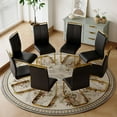 thumbnail image 3 of SUDICA Set of 8 Black Faux Leather Dining Chairs, High Back Design with Gold Metal Legs for Dining Room, 3 of 10