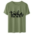 thumbnail image 4 of Teacher Shirt Women Teaching Tshirt Alphabet Graphic Short Sleeve Basic Tee Tops Kindergarten Teachers Gift T-Shirt, 4 of 7