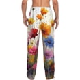 thumbnail image 3 of Daiia Colorful Wildflower Meadow Men's Sleep Pant with Pockets and Drawstring,Pajama Pants-Medium, 3 of 9