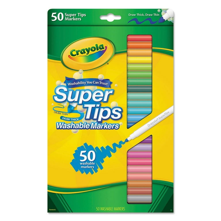 Crayola Washable Supertips Markers, Art Supplies, 50 Count