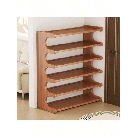 LOVEWE 4/5/6-Tier Natural Wood Shoe Rack Freestanding Stackable Shoe Shelf Organizer for Entryway Closet Hallway Space-Saving Storage for 15-24 Pairs
