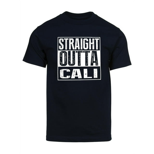 Mens Straight Outta Cali Short-Sleeve T-Shirt - Navy - Medium
