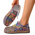 thumbnail image 4 of Willtoo Orthopedics Womens Colorful Print Canvas Shoes Lace Up Low Top Casual Flats Lightweight Fashion Daily Slip On Sneakers, 4 of 5