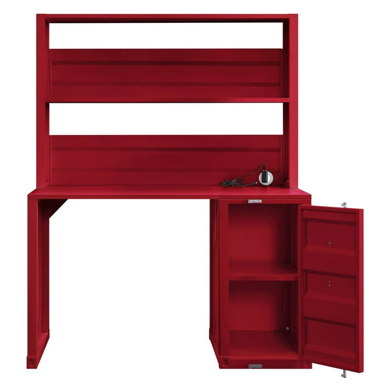 Metal desk with hutch deals