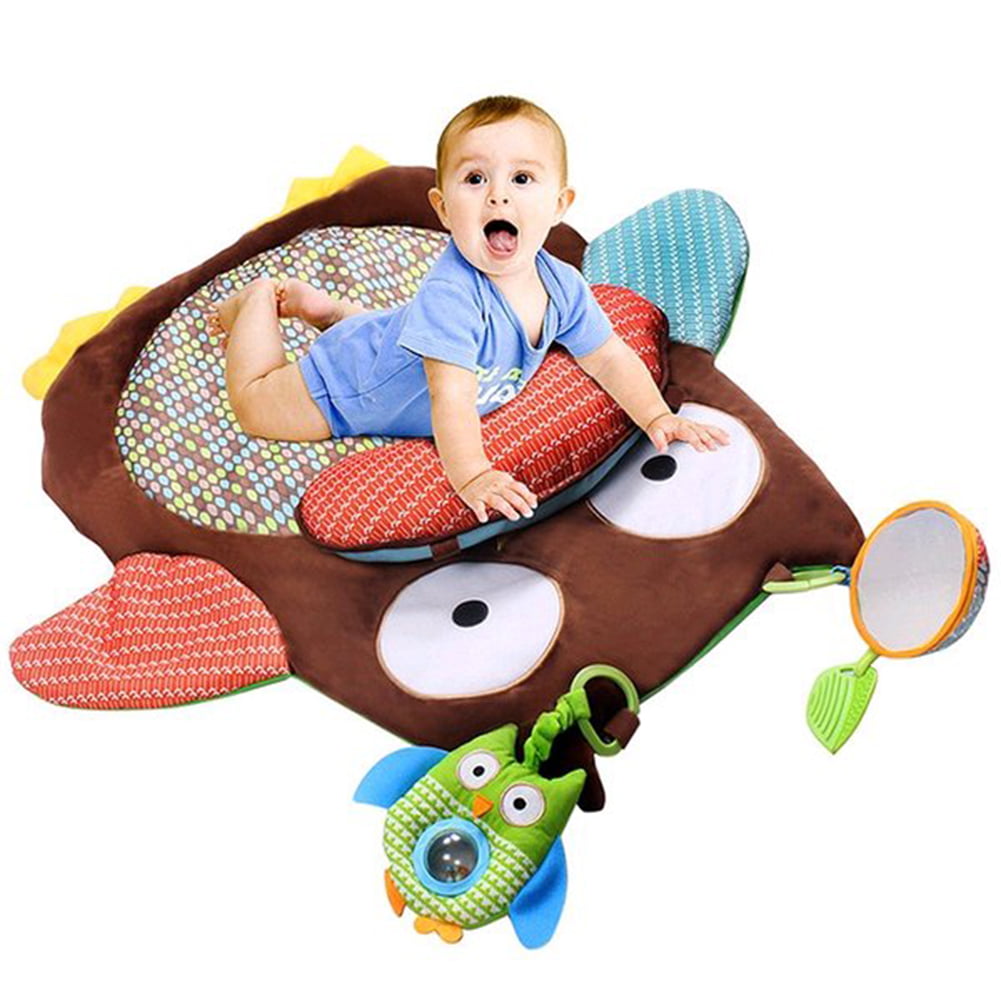 EP_ Cute Cartoon Owl Baby Infant Tummy Time Crawling Play Mat Game Pad Pillow To 