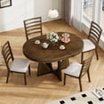thumbnail image 2 of Mesa de comedor redonda para 4 con set de sillas, mesa de comedor extensible con hoja media extraíble de 16 ", 2 of 5