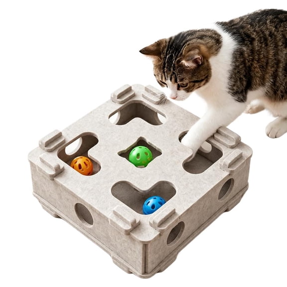 Mental Stimulation Interactive Cat Puzzle - Busy Apartment Pet Parents, Curious Indoor Cats Enrichment Toy, Treat-Dispensing Feeder, Slow Feeder & Play Combo, Feline Cognitive Challenge