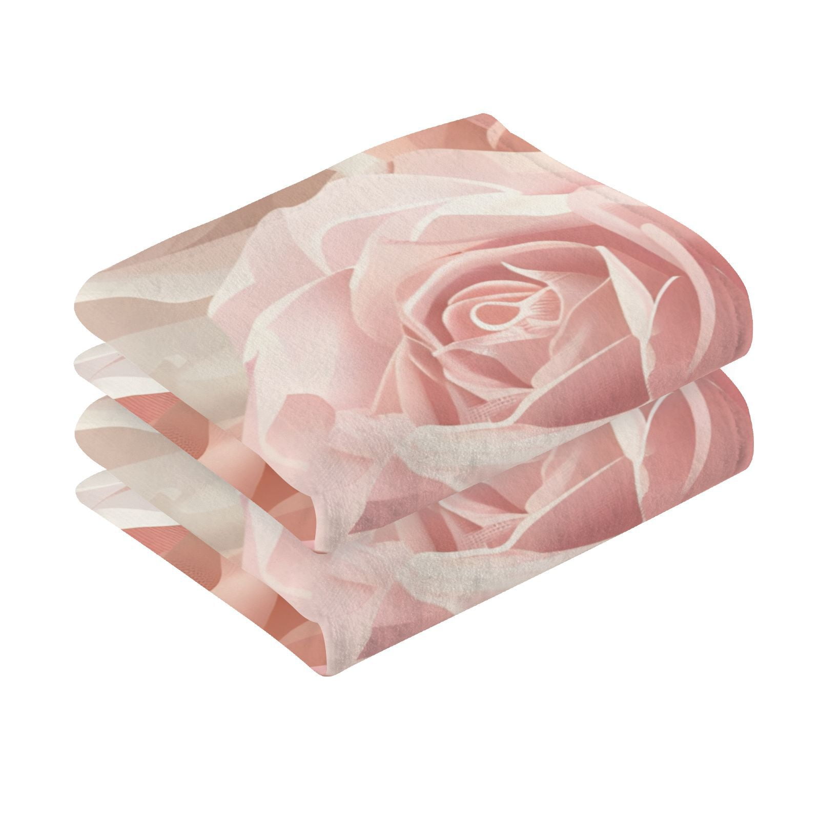 Roses Pink Hand Towel Bath Towels Face Towels Cotton Absorbent for Home Hotel Spa Swimming Yoga Sports Decorative Towel Set of 2