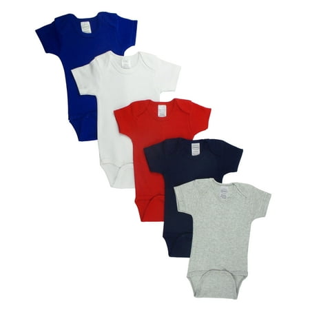 Bambini Newborn Variety Colors Bodysuit Onesies, 5pk (Baby Boys Or Baby Girls, Unisex)