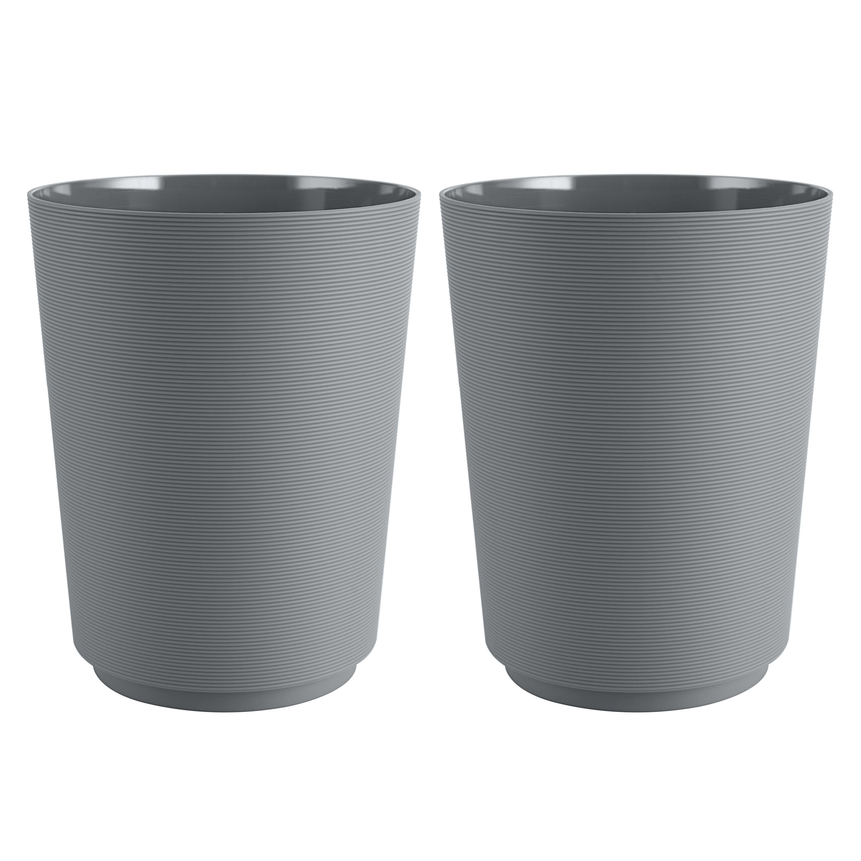 Mainstays 2Piece Solid Color Soft Touch Plastic Bathroom Wastebasket