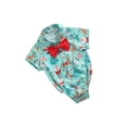 thumbnail image 2 of Kmbangi Toddler Short Sleeve Romper, Christmas Cartoon Pattern with Bow, 2 of 6