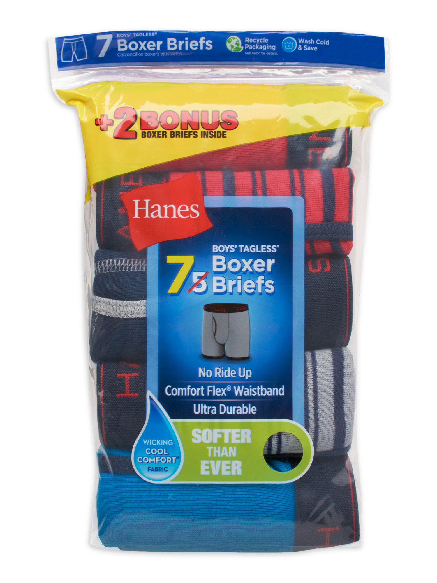 Hanes Boys Underwear, Comfort Flex Boxer Briefs, 5+2 Bonus Pack, Sizes S-XL - image 3 of 4