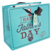 Deluxe Horizontal Happy Father's Day Tie Striped 10"x12.5"x5.5" Gift Bag