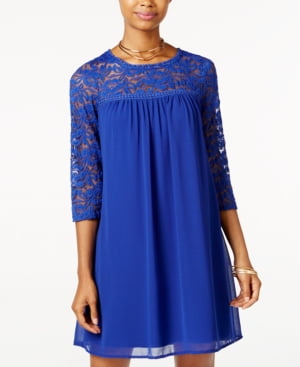 Wish Juniors' Lace-Trim Shift Dress 
