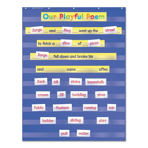 Scholastic Standard Pocket Charts, 34 x 44, Blue/Clear -SHS511500