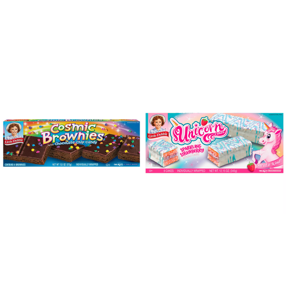 Little Debbie Cosmic Brownies, 6 ct&Little Debbie Unicorn Cakes, 8 ct