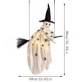 thumbnail image 4 of Lighted Flying Ghost Decor 35 Inch, Hanging Ghost Riding Broom with Black Witch Hat, Waterproof LED Halloween Sign for Front Door, 1 Pack, 4 of 4