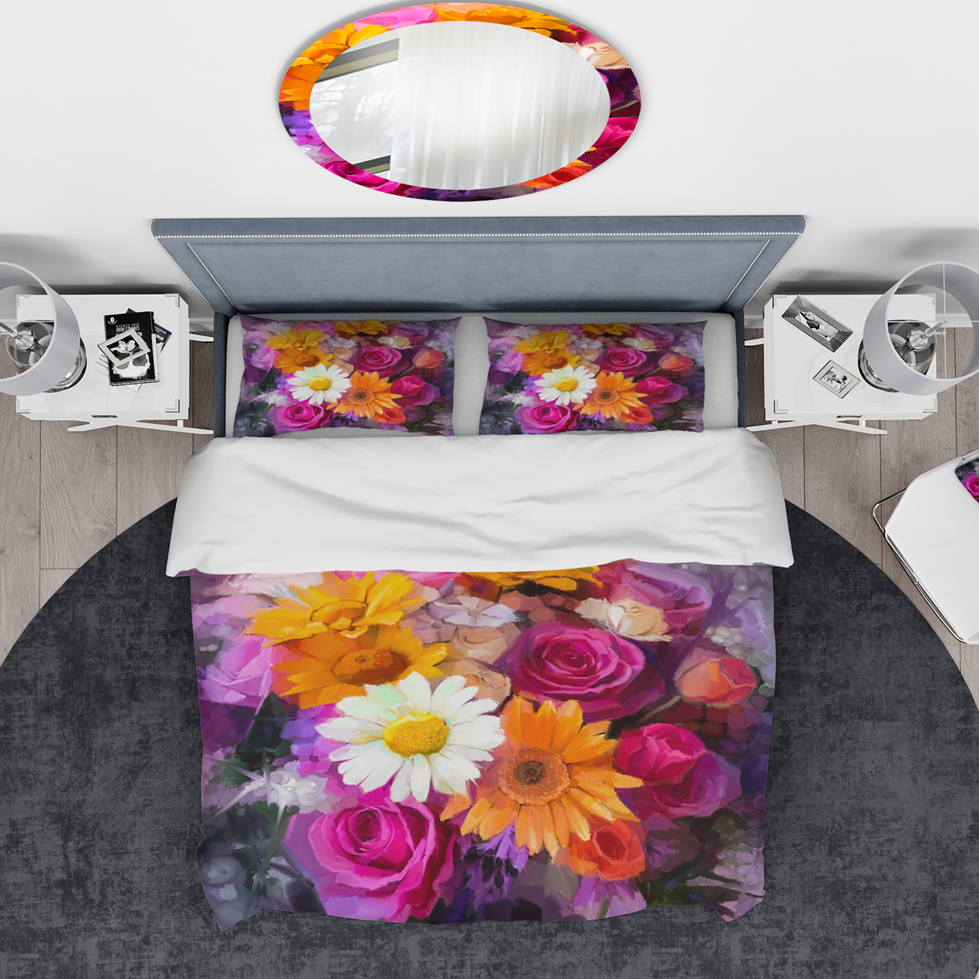 Designart 'Bouquet of Flowers Watercolor' Traditional Duvet Cover Set
