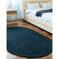 thumbnail image 4 of Unique Loom Everyday Shag Collection Area Rug - Solid (3' 3" x 5' 3" Oval Navy Blue), 4 of 6