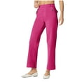 thumbnail image 2 of GaThRRgYP Womens Pants Dressy Casual,Pants for Women Casual Loose Straight Leg Wide Leg Cropped Jeans Pant Pockets Trouser Jeans Hot Pink M, 2 of 9