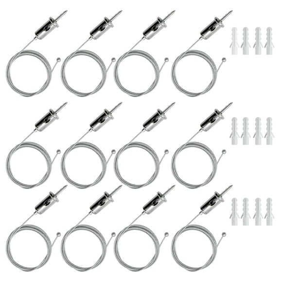Kit de cables colgantes cezelux de acero, 12 piezas, 1 m, ajustable