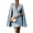 Blue, variant on Women Elegant Cape Blazer Dress,Solid Color V Neck Double-Breasted,Soft Breathable Fabric,Flowy Cape Sleeve,Belted Waist