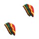 thumbnail image 4 of Guardurnaity Manténgase cómodo y elegante gorro de punto: para climas fríos Rayas Gorro con forma de arcoíris Gorro holgado con forma de Verde Negro M (56-58 cm) 2Conjunto, 4 of 6