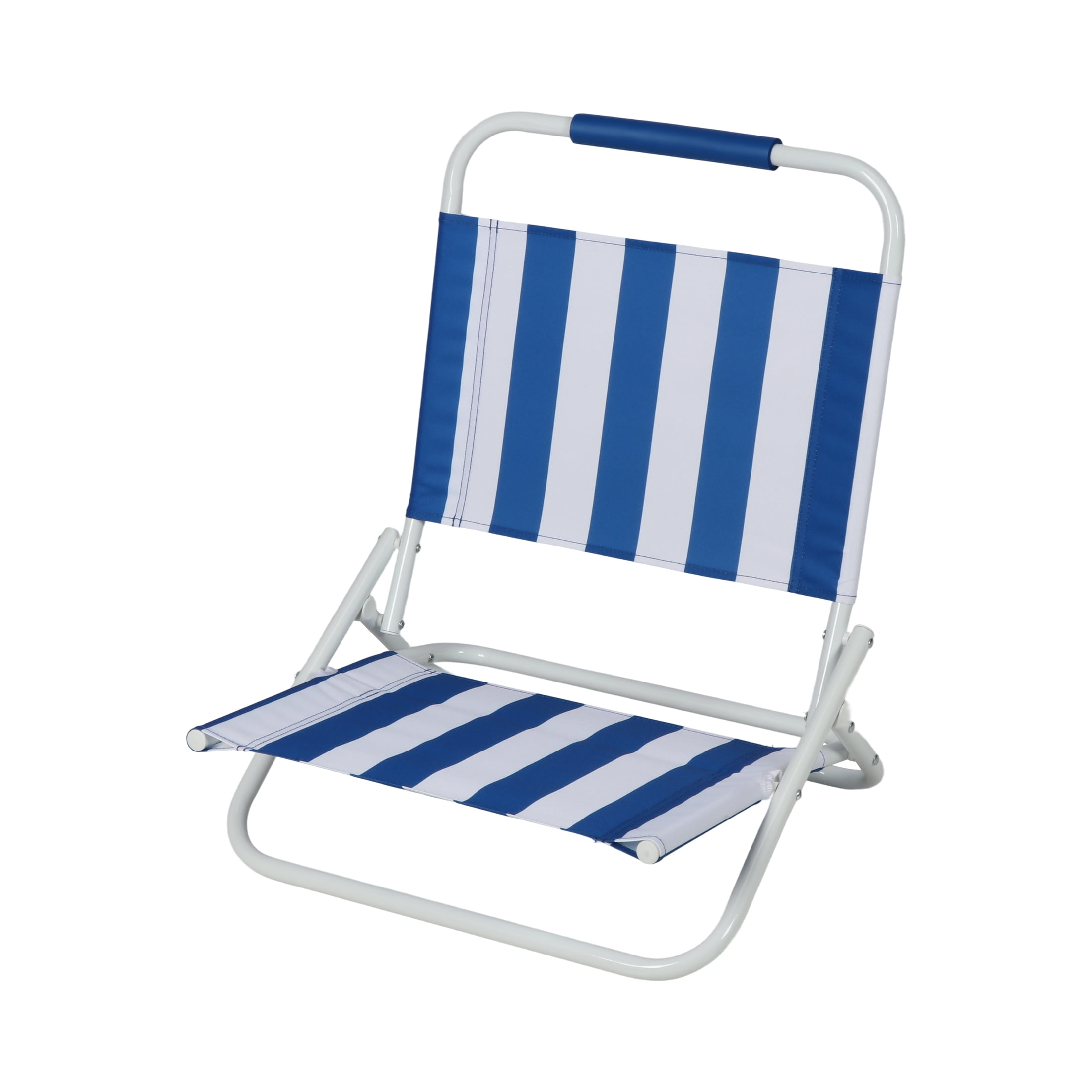 Chaise de plage Mainstays en Sable, Rayée, Bleu et Blanc