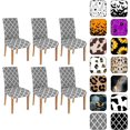 thumbnail image 1 of Chair Covers for Dining Room Set of 6, Stretch Dining Chair Cover 6 Pieces, Washable Kitchen Parsons Chair Slipcovers 6 Pack, Removable Seat Protector for Home and Party, 1 of 4