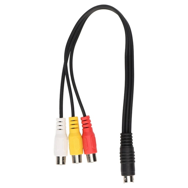 Cable adaptador de vídeo S Video de 4 pines macho a 3RCA hembra, doble blindaje, rojo, amarillo y blanco, 1,0 pies